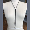 In2Design Necklaces Petra Black Crystal & Pearl Lariat