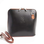 Italian Leather Leather Goods Celia Black/Tan Cross Body