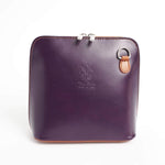 Italian Leather Leather Goods Celia Purple/Tan Cross Body