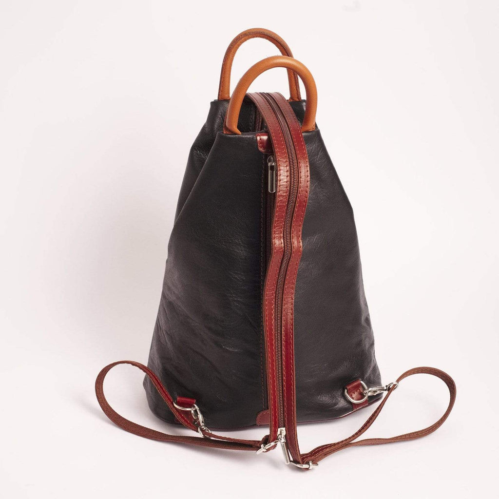 Italian Leather Leather Goods Echo Black Backpack