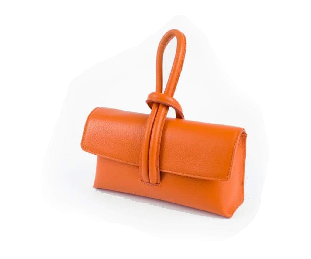 Italian Leather Leather Goods Esti Orange XBody/Clutch