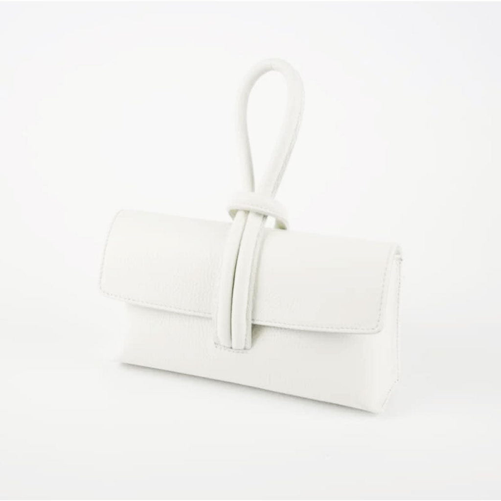 Italian Leather Leather Goods Esti White XBody/Clutch