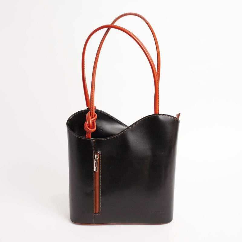 Italian Leather Leather Goods Musetta Black Shoulder Bag
