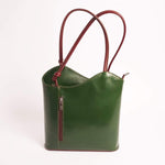 Italian Leather Leather Goods Musetta Green Shoulder Bag/Backpack