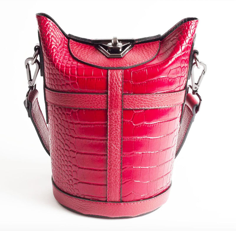 Italian Leather Leather Goods Red Portofino Shoulder Bag