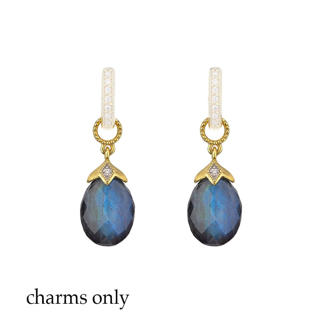 JudeFrances Earring Charms Labradorite Doublet 18k Earring Charms