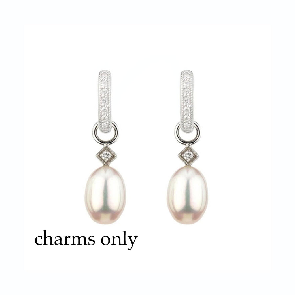 JudeFrances Earring Charms Pearl 18k White Gold Earring Charms