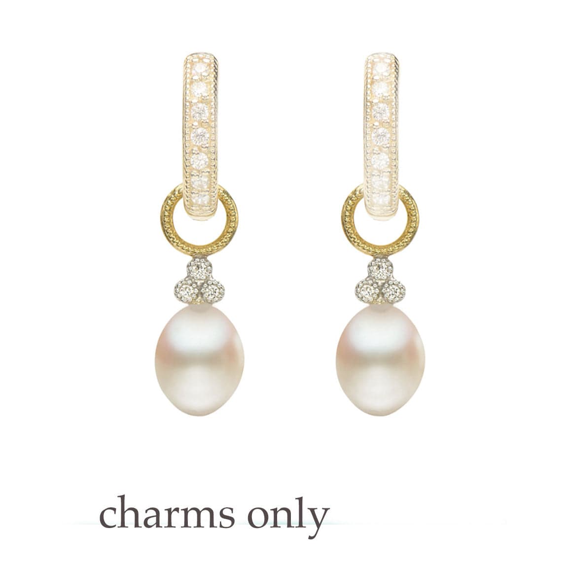 Silver Large White Pearl Earring Charms