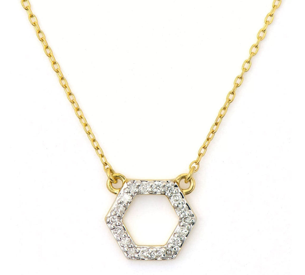 JudeFrances Necklaces Diamond 18K Hexagon Necklace