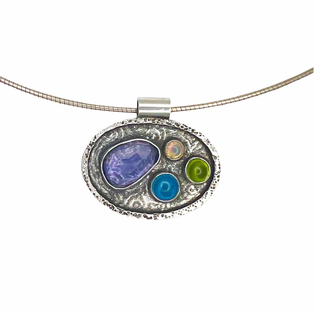 Phineas Rose Necklaces Iolite, B Topaz, Opal, Peridot Pend Nk