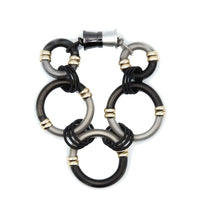 Sea Lily Bracelets Black Silver Circle Piano Wire Bracelet