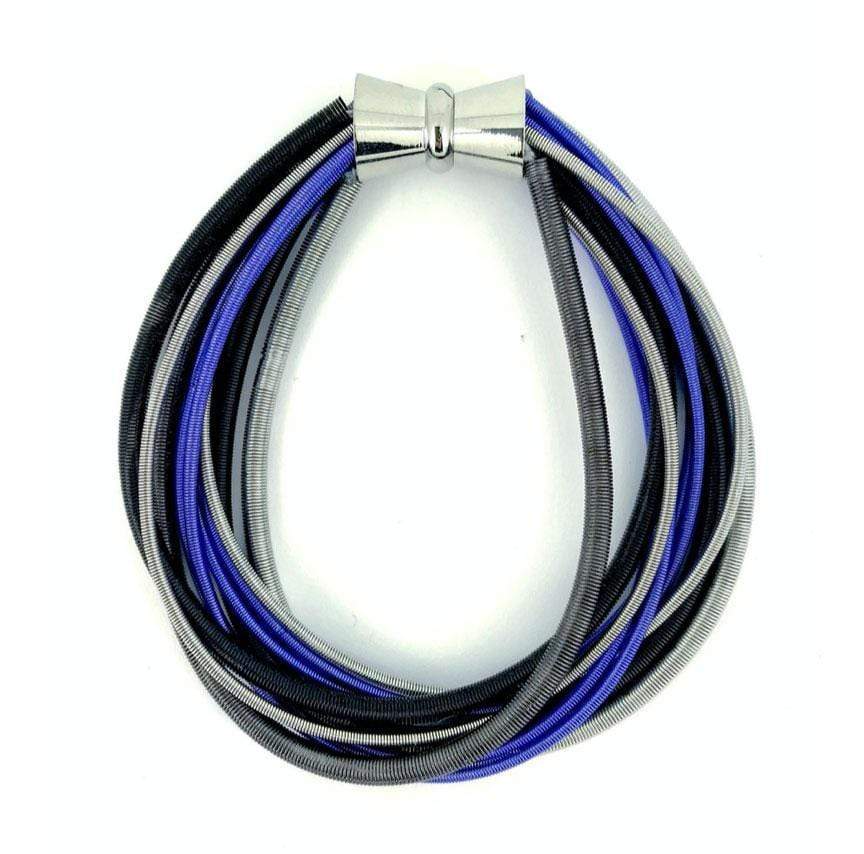 Sea Lily Bracelets Blue/Black/Silver Magnetic Piano Wire Bracelet