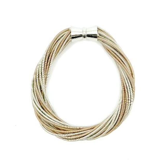 Sea Lily Bracelets Champagne & Silver Magnetic Piano Wire Bracelet