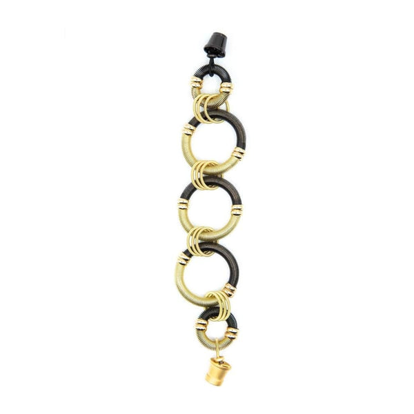Sea Lily Bracelets Gold Black Circle Piano Wire Bracelet