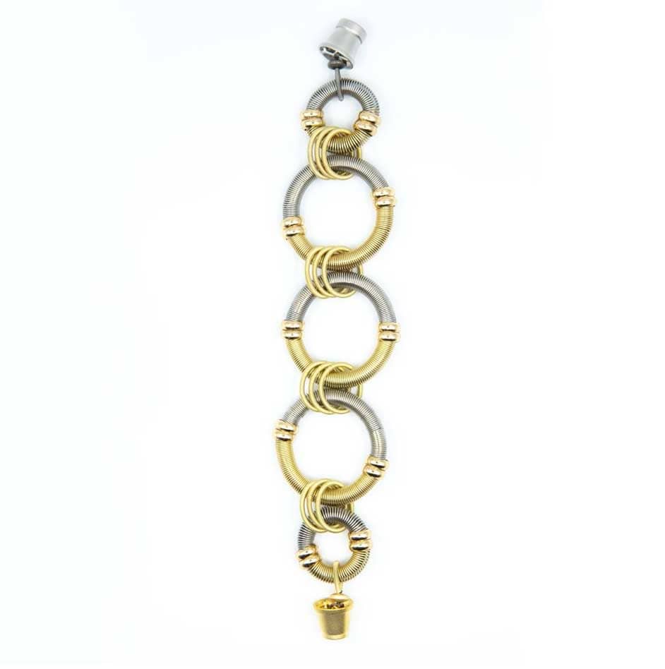 Sea Lily Bracelets Gold  & Silver Tone Piano Wire Link Bracelet