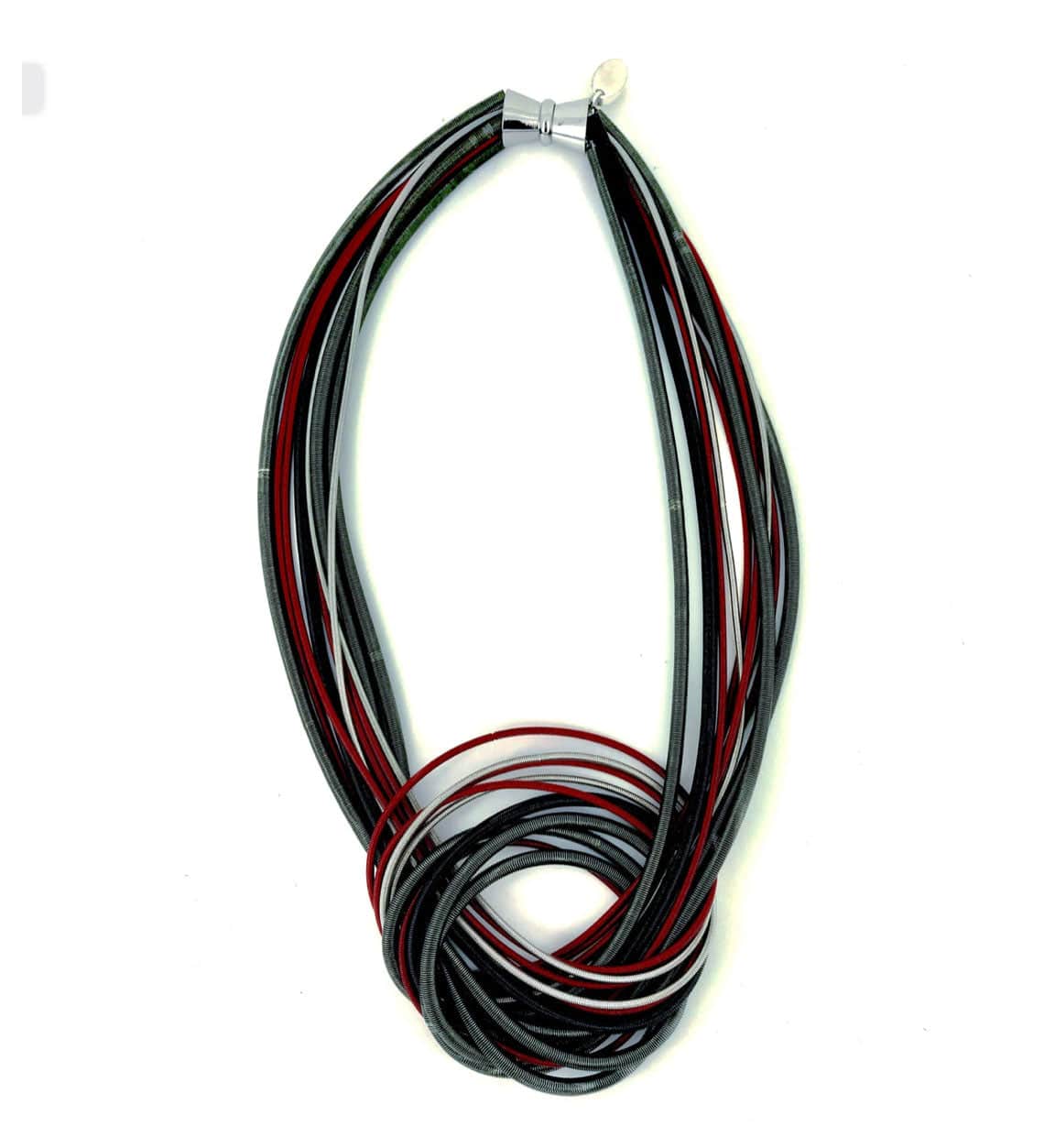 Red Piano Wire Knot Necklace