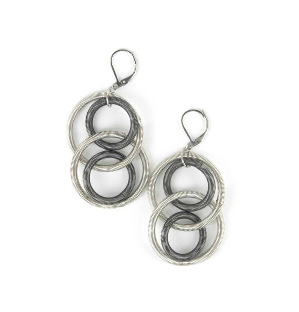 Sea Lily Bracelets Silver & Slate Large Loop earrings