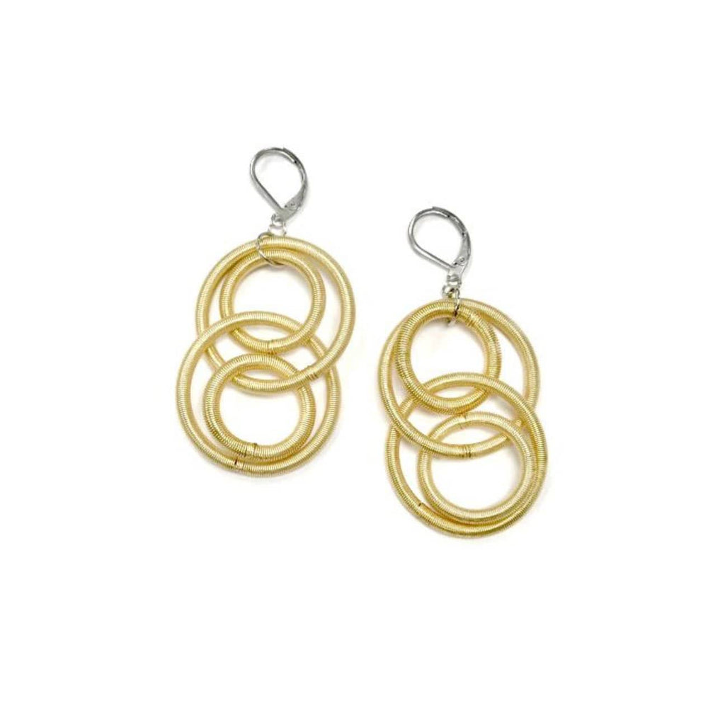 Sea Lily Earrings Bright Gold Lg Wire Earrings