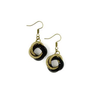 Sea Lily Earrings Bronze Black Knot Piano Wire Earring