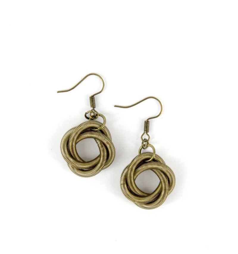 Sea Lily Earrings Bronze Floating Knot Earring