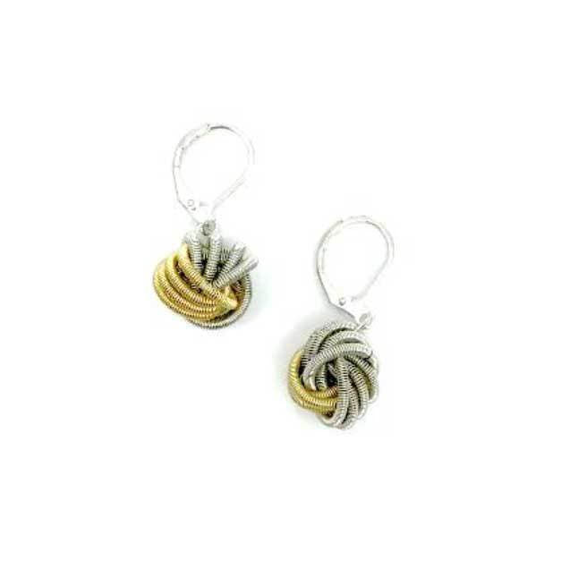Sea Lily Earrings Silver & Gold Floating Knot Earrings