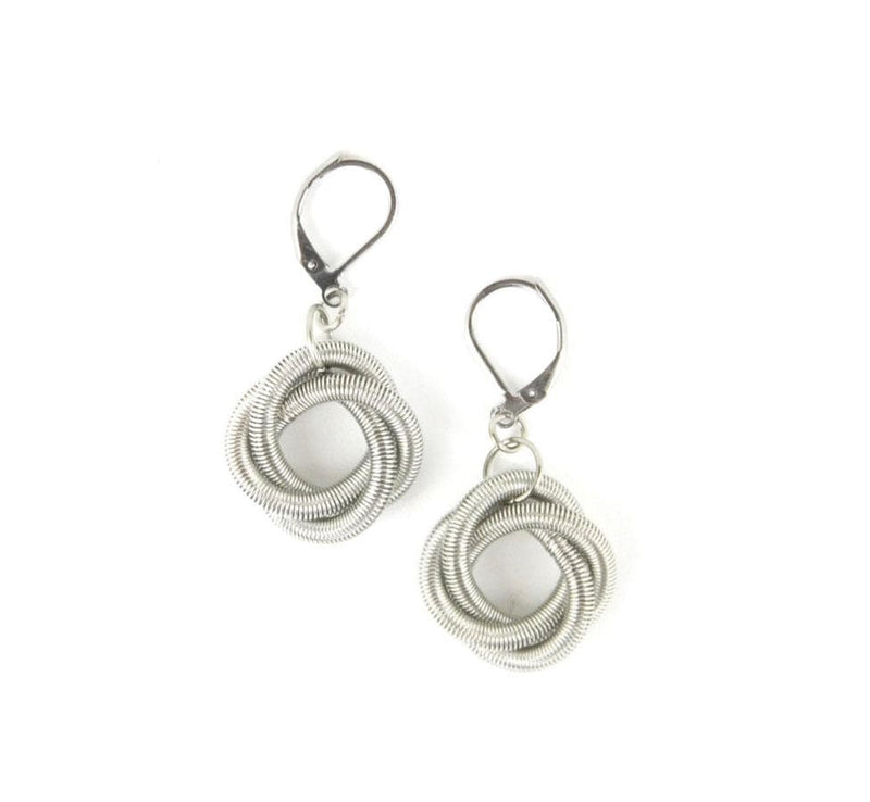Sea Lily Earrings Silver Twisted Loop Earring