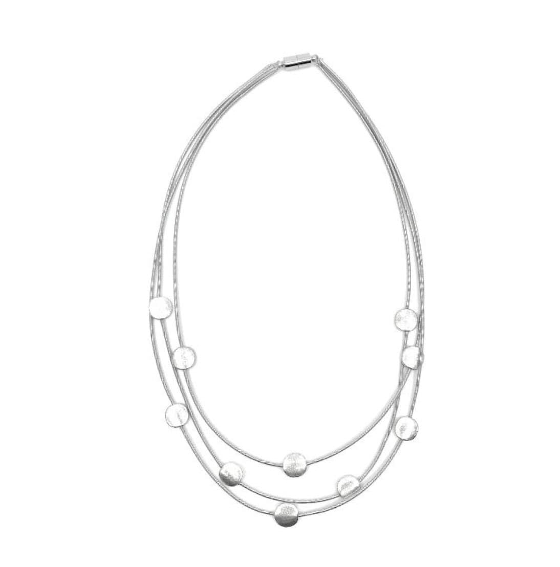 Sea Lily Necklaces 3 Strand Necklace with Silver Discs