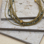 Sea Lily Necklaces 38" Turquoise Silver/Gold Piano Wire Necklace