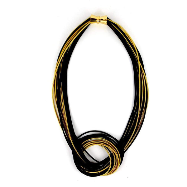 Sea Lily Necklaces Black/Gold Large Knot Necklace