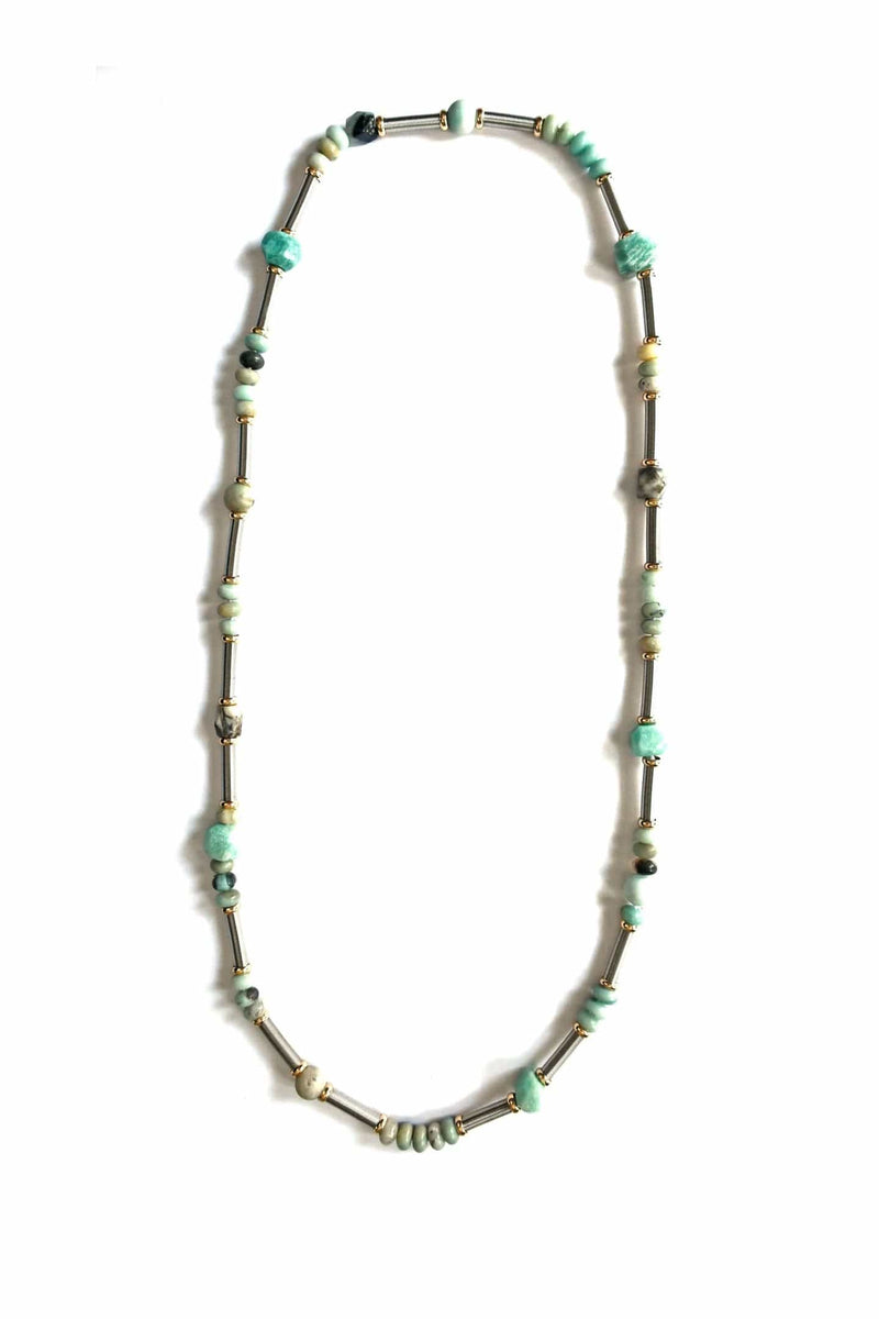 Sea Lily Necklaces Long Amazonite Piano Wire Necklace