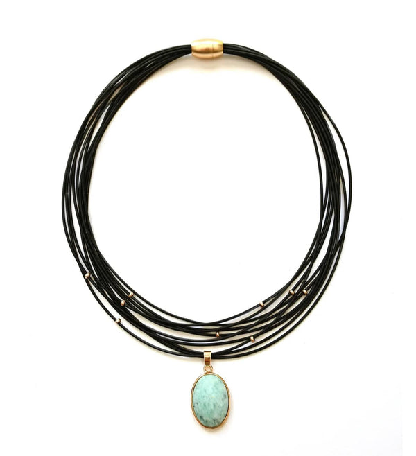 Sea Lily Necklaces Multi Strand Necklace with Amzonite