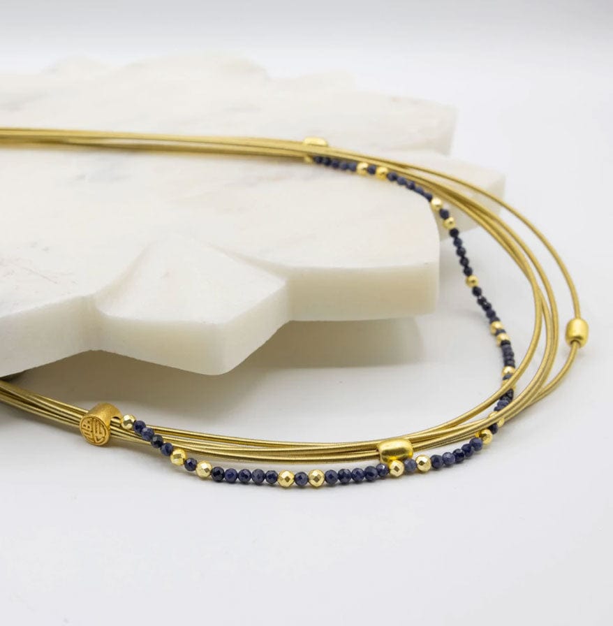Sea Lily Necklaces Short Piano Wire Sapphire  Necklace