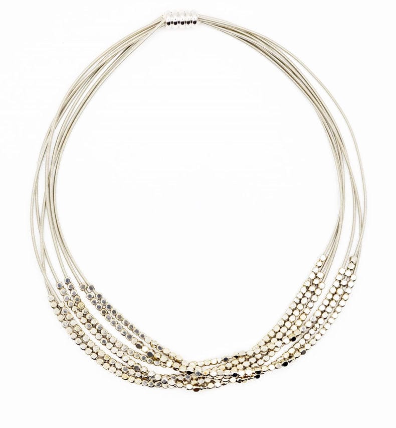 Sea Lily Necklaces Silve-Tone Beaded Piano Wire necklace