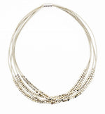 Sea Lily Necklaces Silve-Tone Beaded Piano Wire necklace