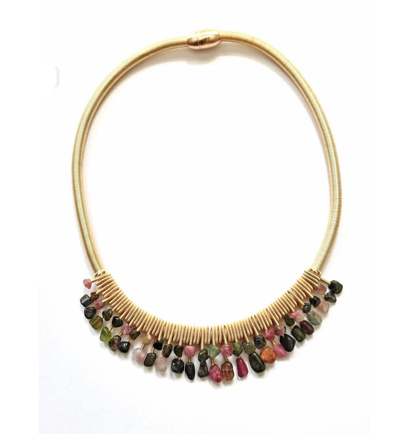 Sea Lily Necklaces Tourmaline Piano Wire Collar