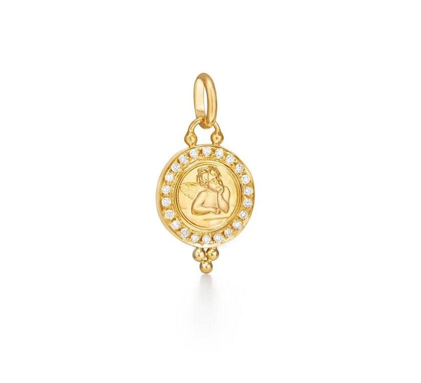 Temple St. Clair Pendants Pave 18K Angel Pendant