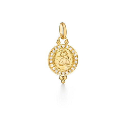Temple St. Clair Pendants Pave 18K Angel Pendant