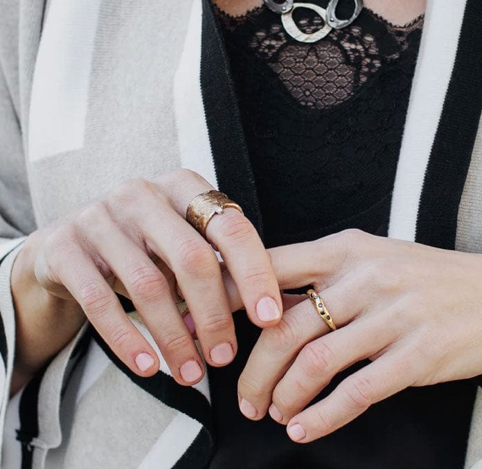 Waxing Poetic Rings Diamond & Bronze Relic Ring